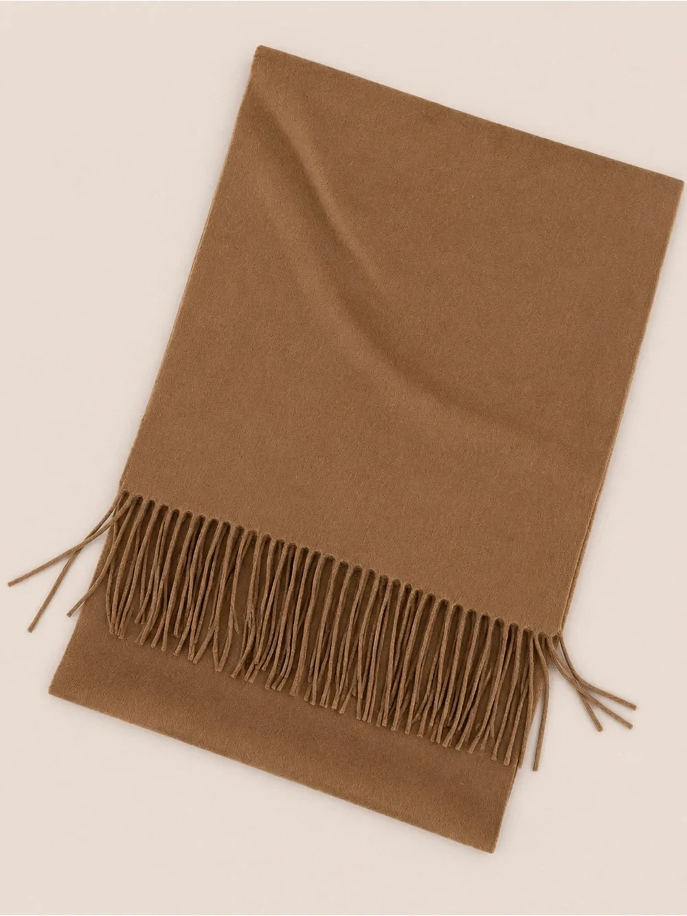 Club Room 100% Cashmere Camel Fringe Scarf Soft Luxury Winter Wrap